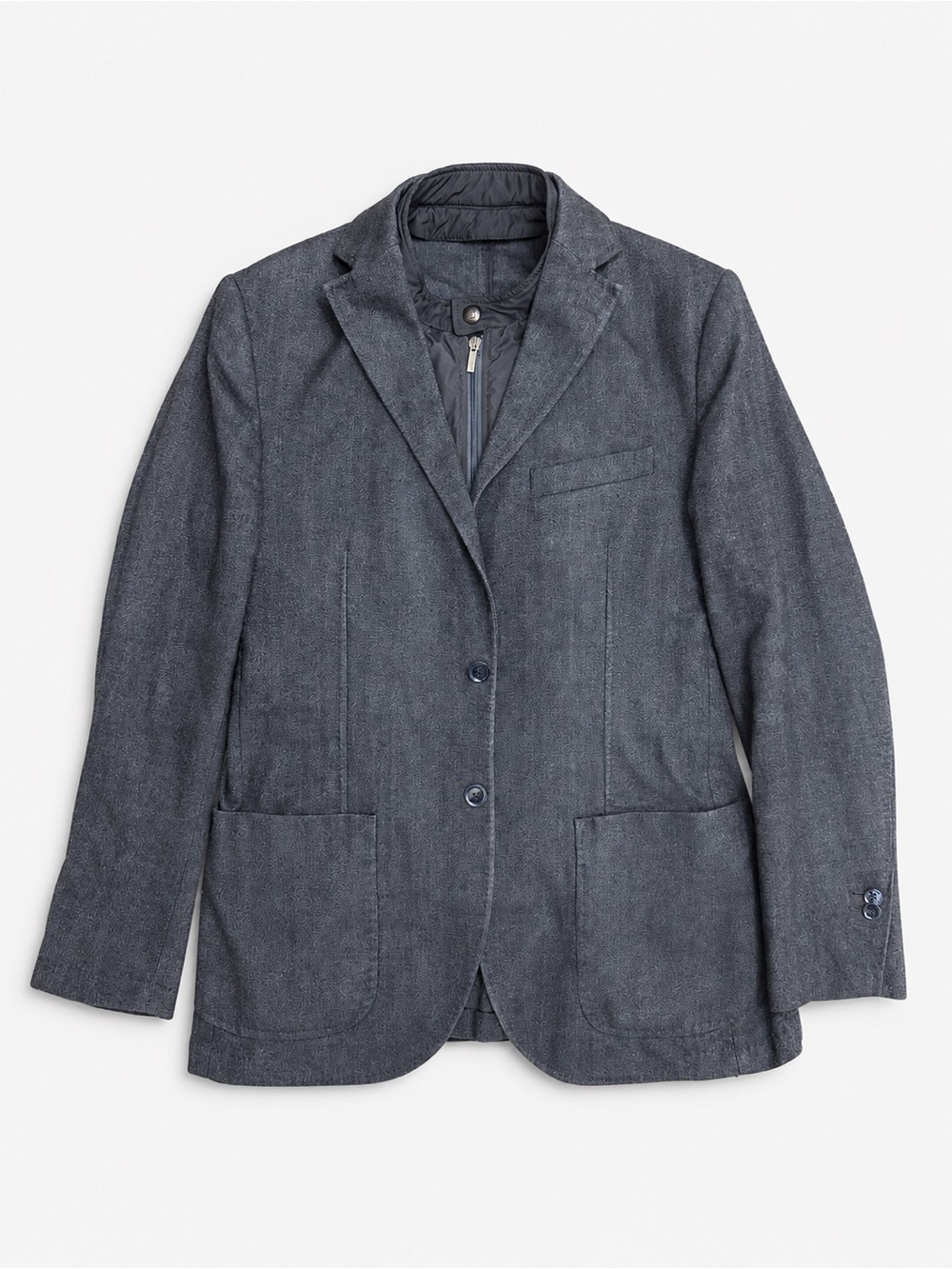 Massimo Dutti Hybrid Blazer, Dark Grey Herringbone Commuter Jacket